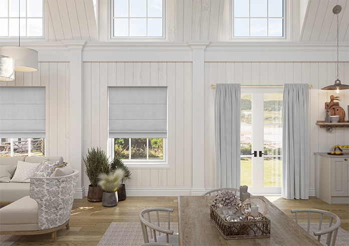 Ultra Luxe Velvet, Cloud - Motorised Roman Blind - Image 8